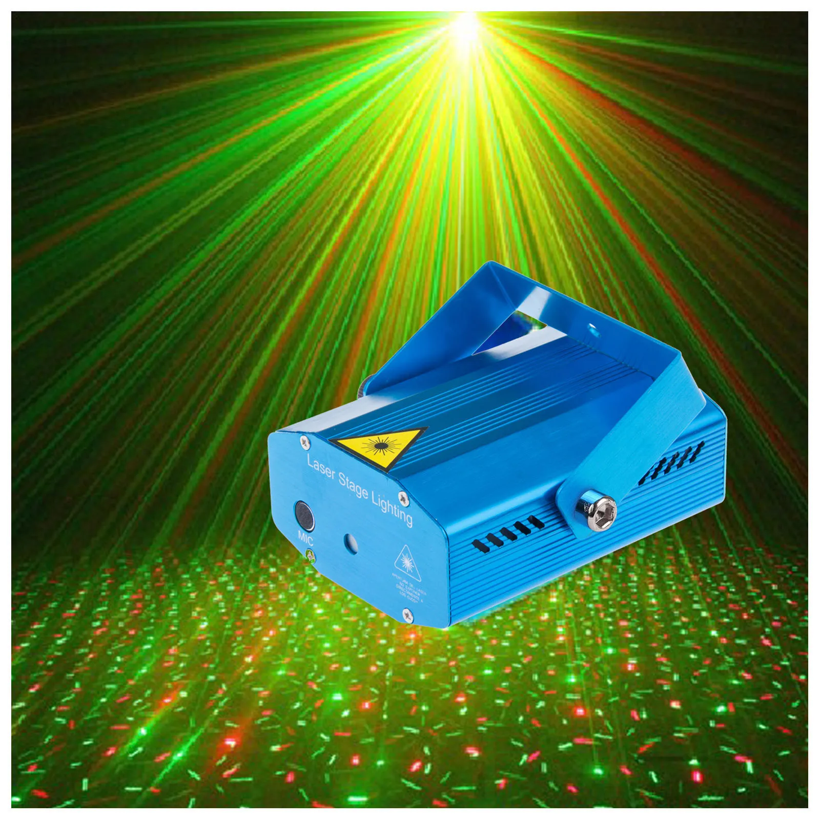 Mini Portable Remote Red Green Meteor Shower Projector Laser Light DJ Home Xmas Party Holiday Show LED Stage Lighting