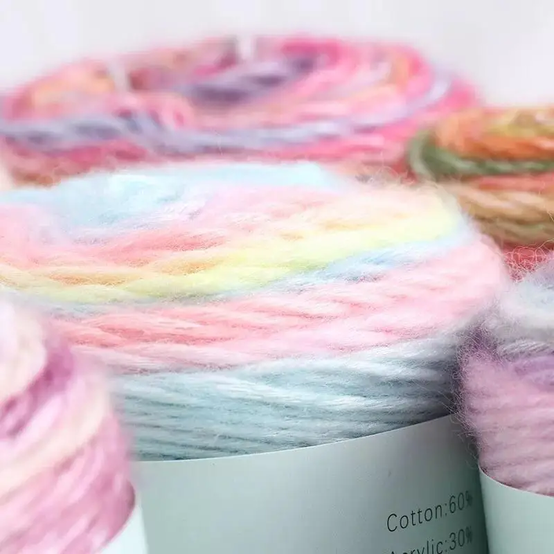 100g Wool Gradient Cake Coil Manual Weaving Medium Thick Yarn Sweater Scarf Hat Line Hook Needle Apartments Cotton Yarns AQ300