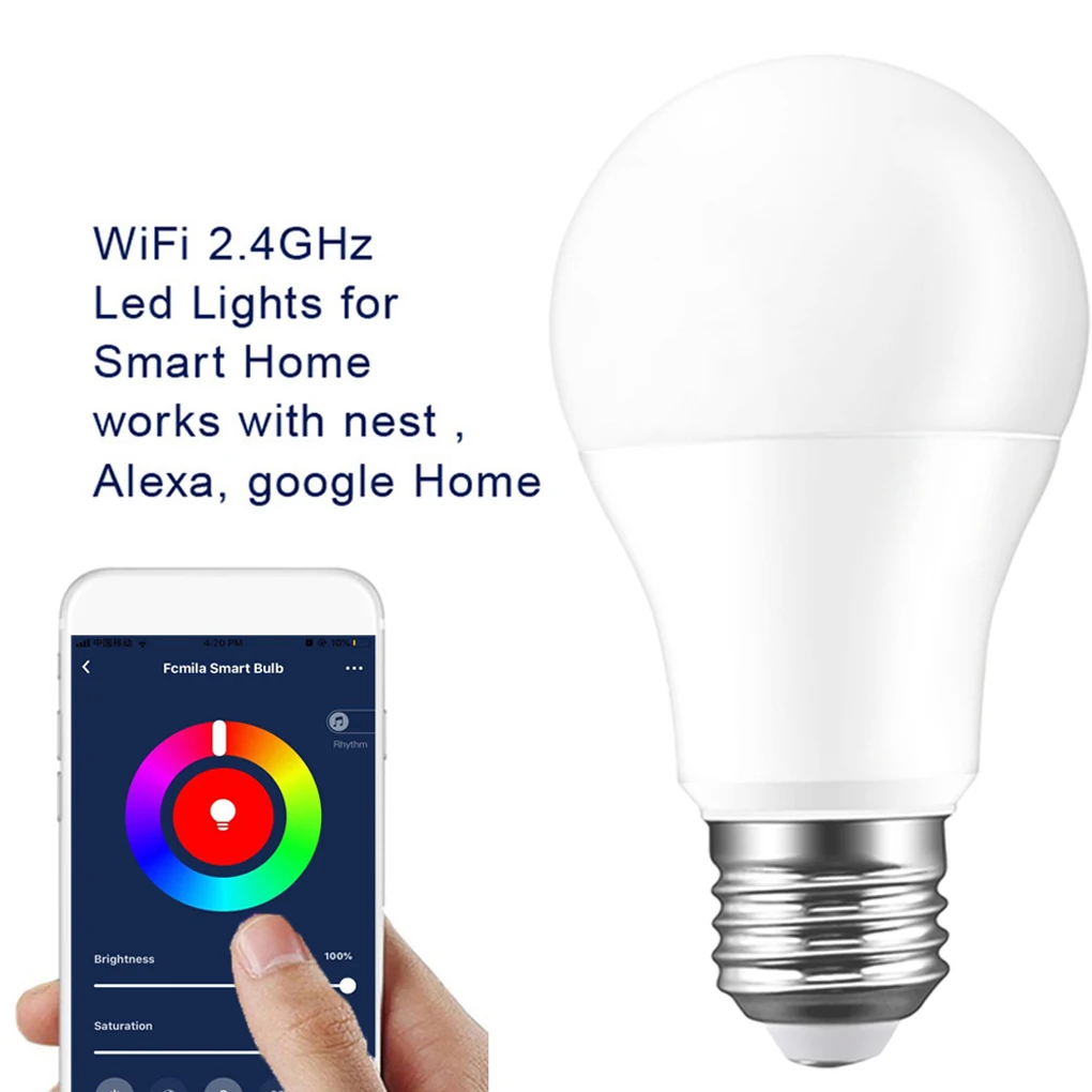 

Smart Lamp Night Light Dimmable WiFi Smart Light Bulb LED Lamp App Operate Alexa Assistant Control Wake up B22/E27/E26/E14