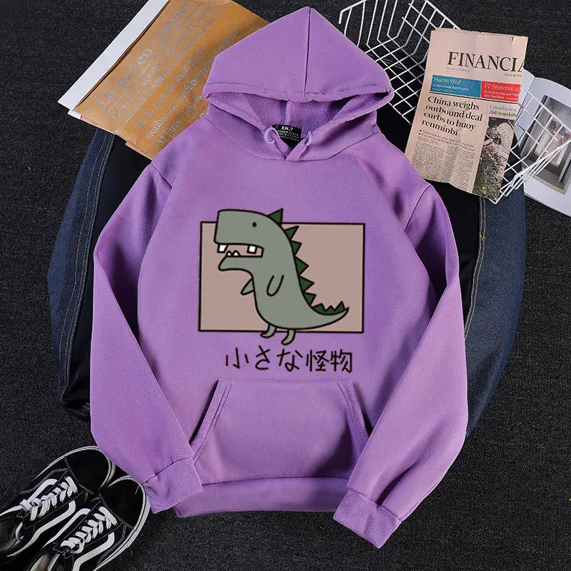 Mùa Xuân, Mùa Thu Polyester Khoác Hoodie Nữ Có Mũ Dài Tay Áo Thun Chui Đầu Túi Rời Hoạt Hình In Vogue Áo Khoác Hoodie