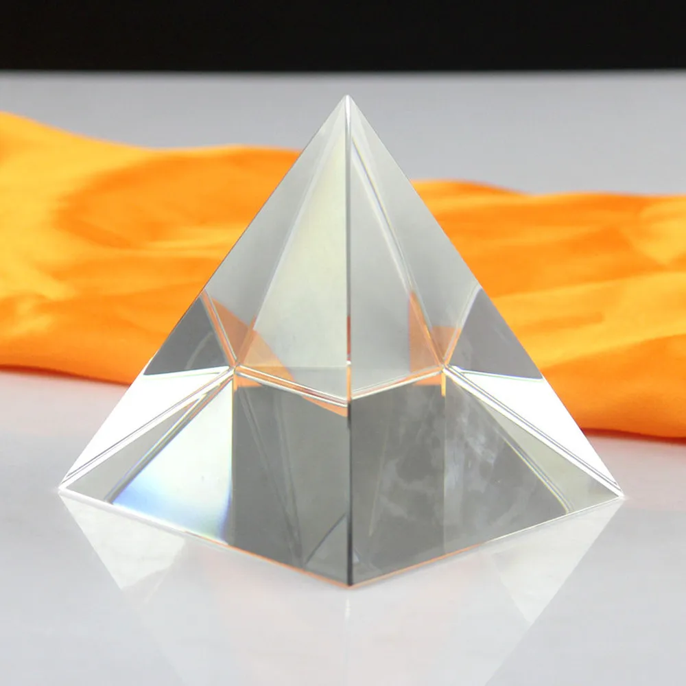 Color Prism Pyramid Crystal Energy Generator Prisms 80mm K9 Glass Teaching Experiment Tool Customizable Family Decoration Gift