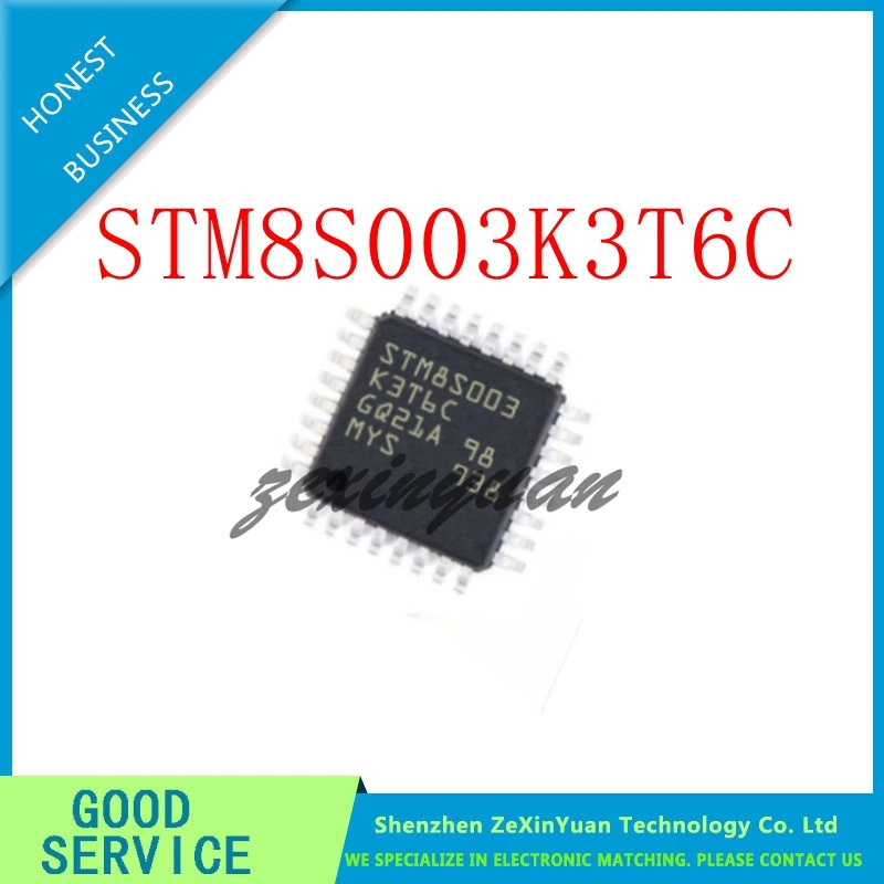 5PCS/LOT Microcontroller STM8S003K3T6C STM8S003   8S003K3T6C LQFP-32 MCU 8-bit STM8S STM8 CISC 8KB Flash 3.3V/5V 32-Pin LQFP