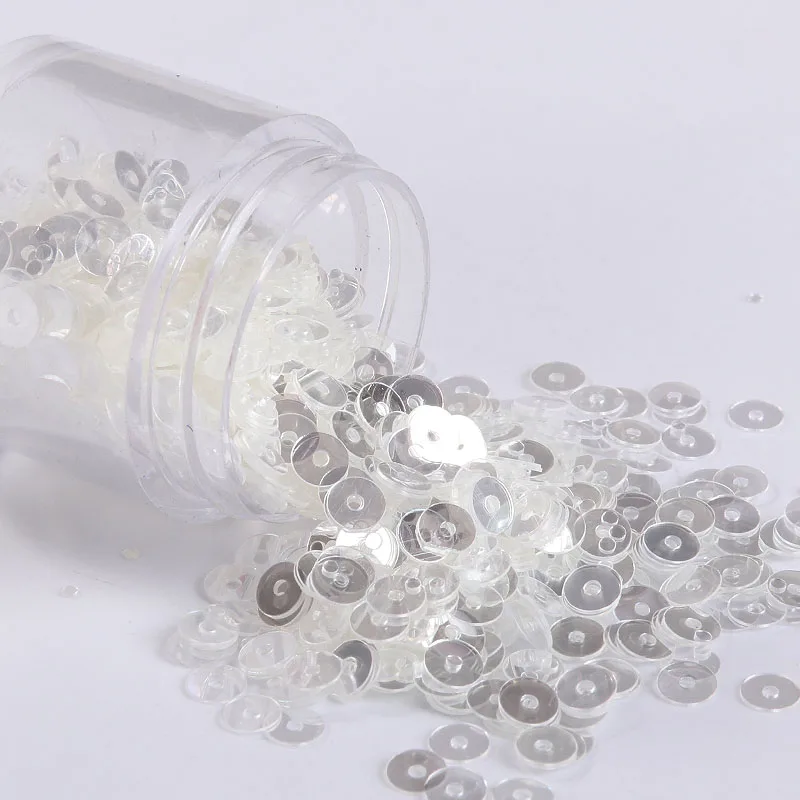 2-6mm průhledná plochý kolo flitry paillettes šicí svatební šaty příslušenství, dráp umění, ženy garments DIY šicí materiál