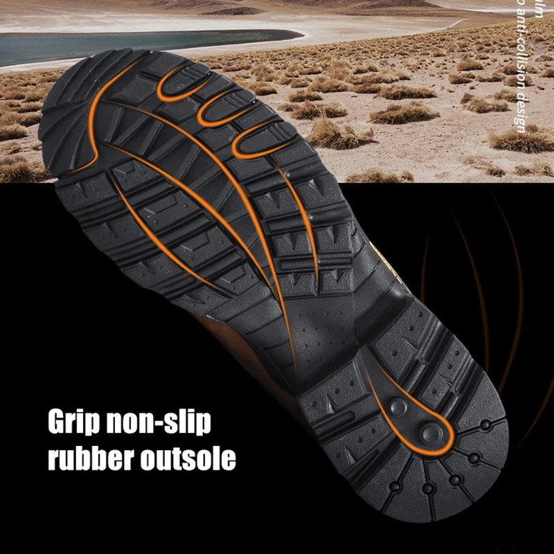 HUMTTO – chaussures de randonnée en cuir imperméables pour hommes, bottes de Trekking de Camping en plein air, baskets de sécurité tactiques