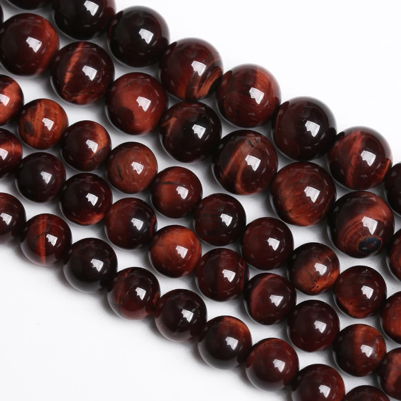 

Hight Quality Natural Red Tiger Eye Beads Round Loose Stone Beads For Jewelry Making DIY Bracelets Accessories 15" 4 6 8 10 12mm