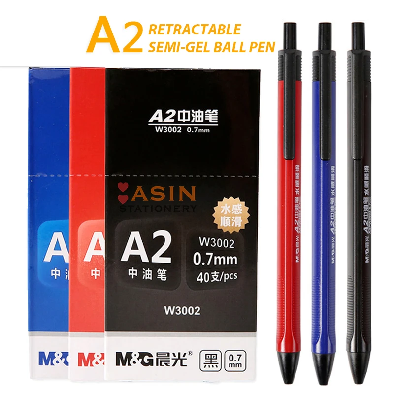 M&G 0.7mm black Press ballpoint Oil Pen Plastic gel neutral multi-function press Ballpoint Pen School Stationery