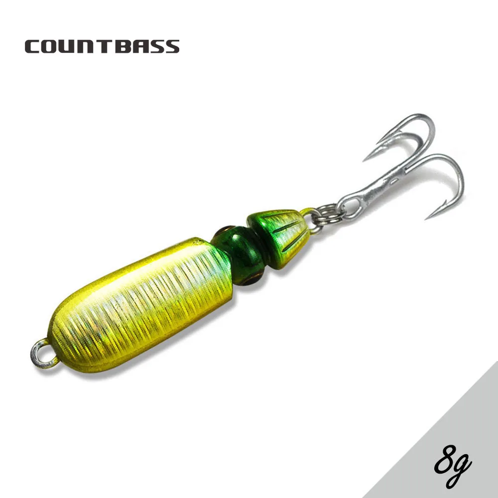 Countbass Micro Squid Casting Jigs 8g 23g with Treble Hook, Shore Jigging Fishing Lure Bait, Octoups Metal Jigs Sea Bass