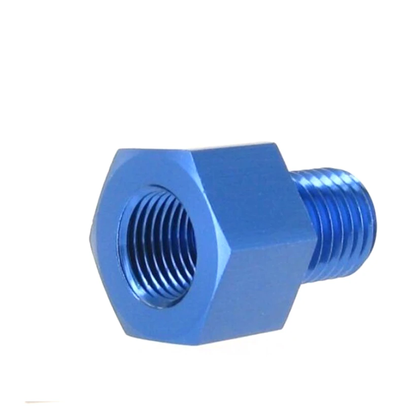 Heiße Verkäufe Blau Aluminium M12 zu 1/8 NPT Standard Kraftstoff Druck Öl Manometer Adapter Stecker