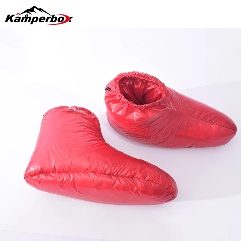 Kamperbox Zapatillas de plumón Calcetines de plumón Botines de camping para saco de dormir Calcetines de plumón para acampar AQ3