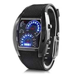 Fashion Men's Stainless Steel Luxury Sport Analog Quartz LED Wrist Watch Black Sport Watches Fashion Wristwatches For Men Gift