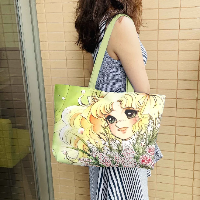 IVYYE Candy Girl Fashion Anime Shoulder Bag Casual Shopping Bags Cartoon Handbag Travel Lady Girls