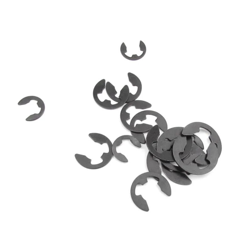 10/100pcs M1.2 M1.5 M2 M3 M3.5 M4 M5 M6 M7 M8 M10 to M24 Black 65mn Steel E Clip Circlip Retaining Ring Washer for Shaft Gasket