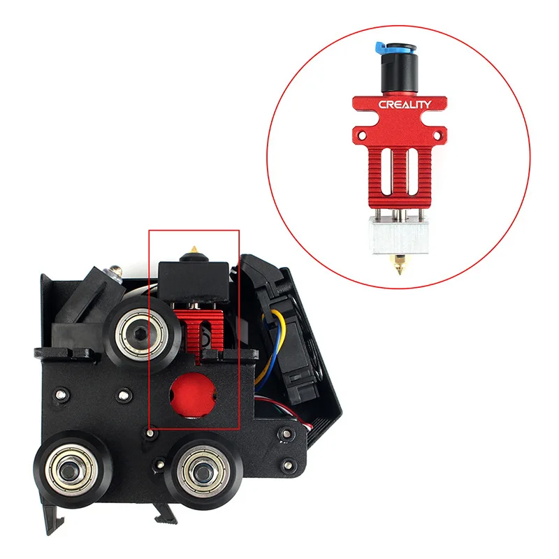 24V CR-6 SE 1.75mm Integrated Assembled Full Nozzle Extruded Hotend Kit Dual Cooling Fan Pulley plate For CR-6 SE Printer Parts