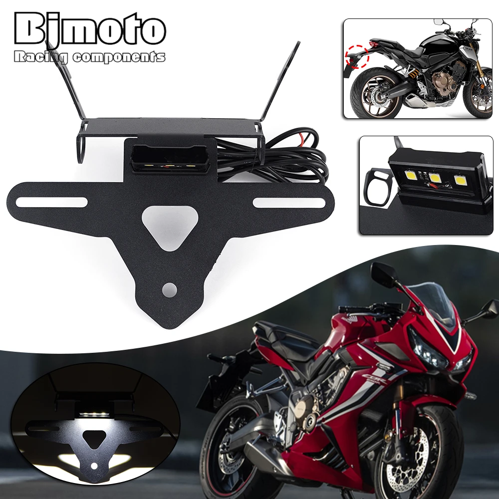 Motorcycle License Plate Bracket With Plate light For Honda CB650R CBR650R 2021 CB CBR 650 650R CB650 CBR650 R 2021