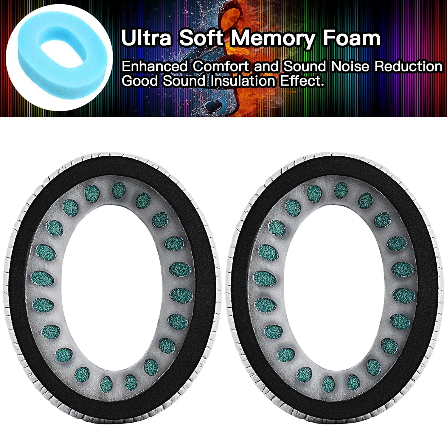 Сменные амбушюры QC35, комплект подушек, детали для наушников, совместимые с беспроводными наушниками Bose Quietcomfort 35 ii. (Серебро)