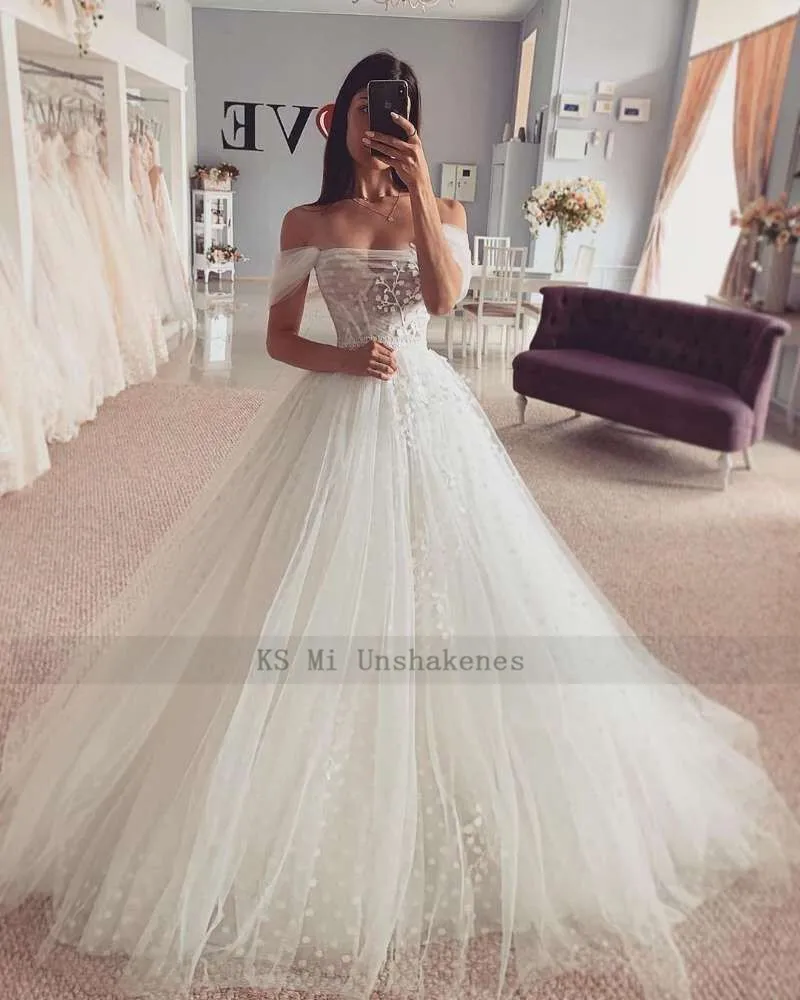 Peri Vintage gelinlik 2022 dantel gelinlik noktalı tül Boho gelinlikler kapalı omuz Robe de Mariage korse geri