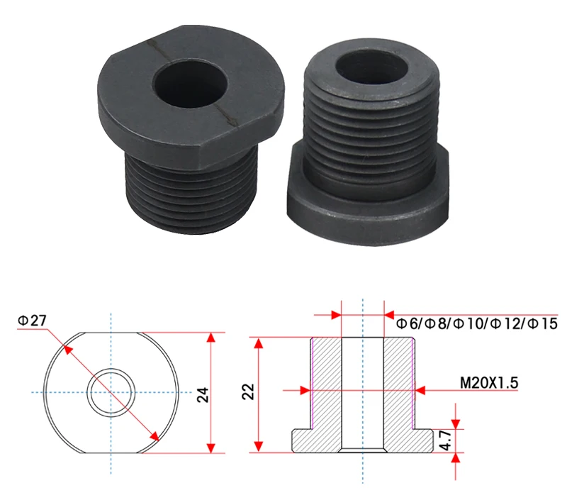 Doweling Jig Bohrer Buchse Metall Bohrer Hülse 6/8/10/12/15mm Für Holzbearbeitung Bohrer guide Loch Bohren Bit Zubehör – Detail 2