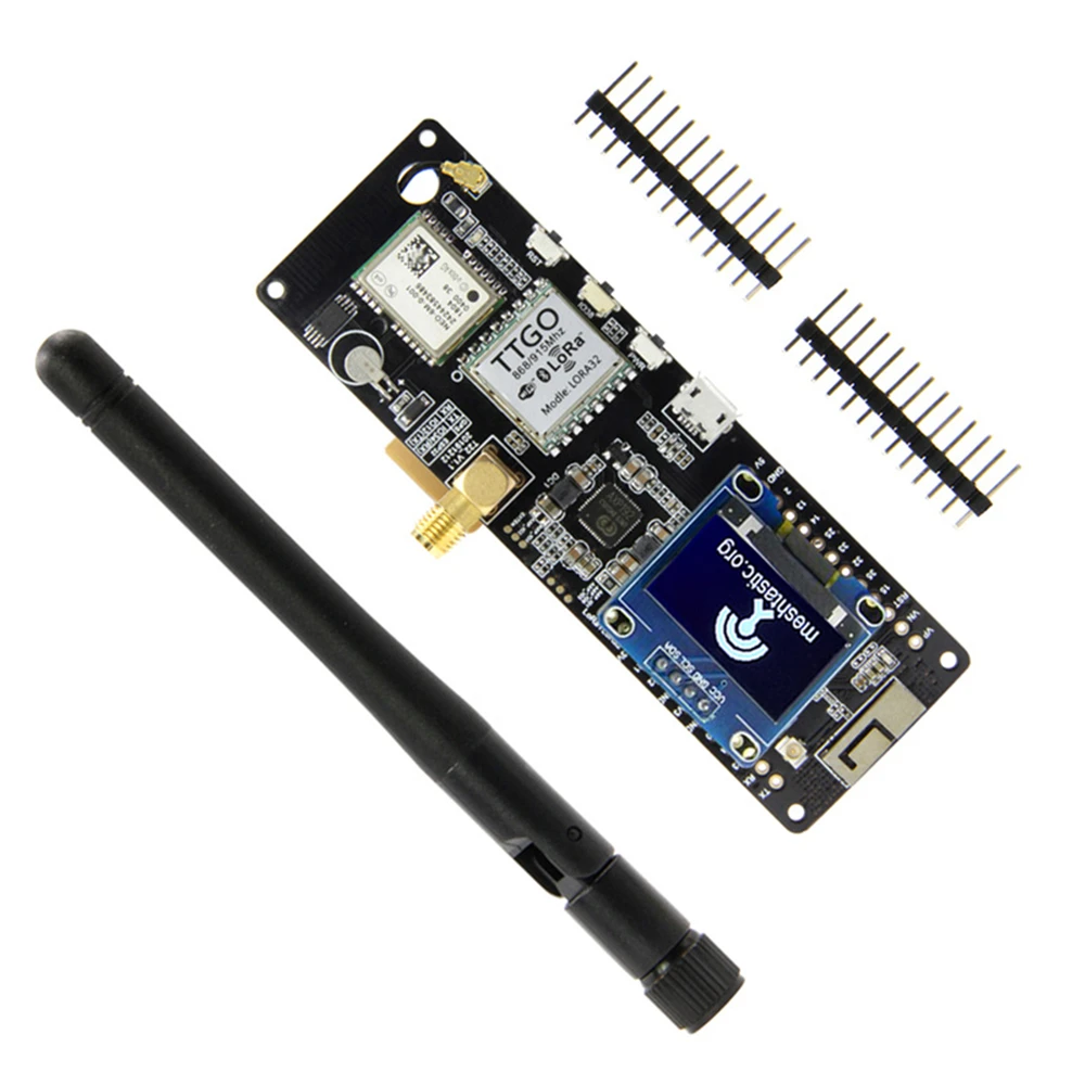 Imagem -05 - Lilygo®ttgo Meshtastic T-beam V1.1 Esp32 433 868 915 923mhz Wifi Ble Lora Esp32 Gps Neo6m Sma 18650 Suporte de Bateria com Oled