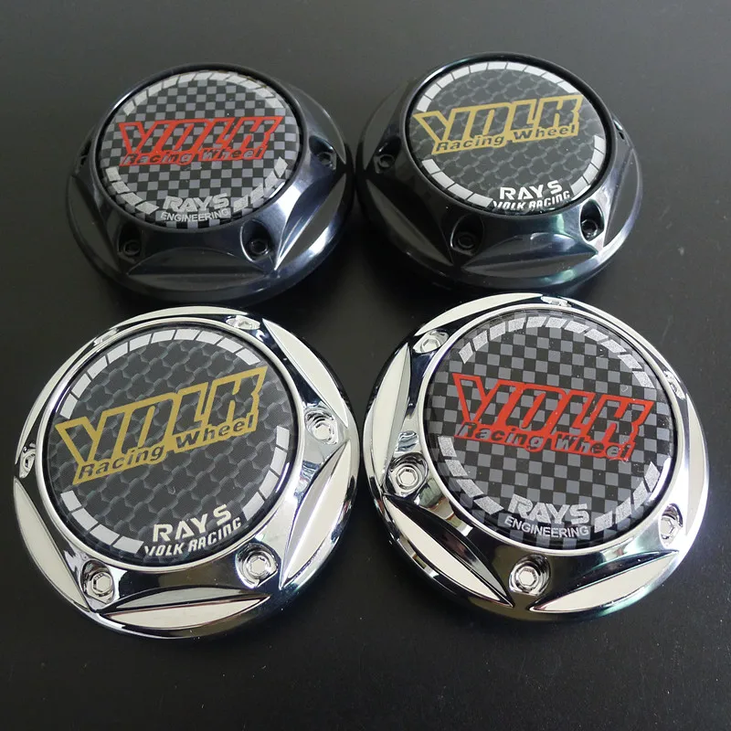 

4pcs 68mm For Rays Volk Racing Car Wheel Center Hub Cap Covers 45mm Badge Water-proof Sticker