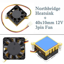 1PCS Computer Motherboard SouthBridge Northbridge Radiator 40x13mm Aluminium W/ Cooler Cooling Fan 40mm 12V 3Pin for Chip PC CPU