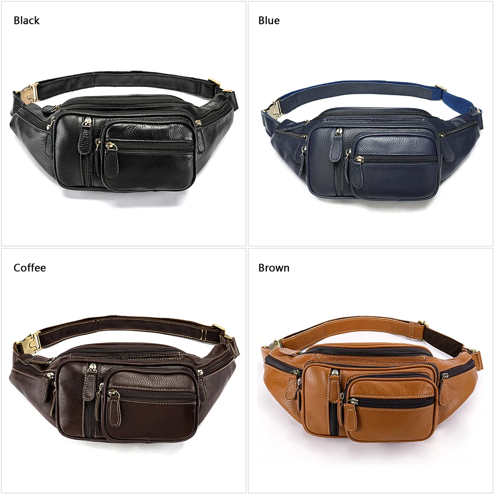 MVA Multi-Function Money Belt Bag Men's Waists Bags Genuine Leather Fanny Pack Phone Waist Pack/Bags Messenger Bag Men 8336