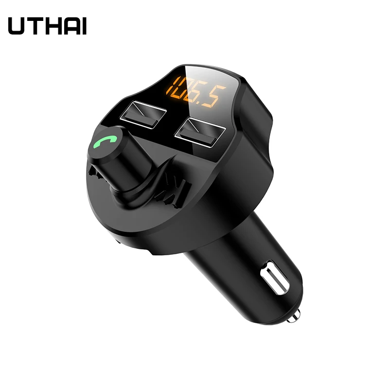 UTHAI 3.1A  USB Charger Bluetooth-compatible Car Kit FM Transmitter Modulator Audio Mp3 Player Phone Wireless Handsfree Carkit