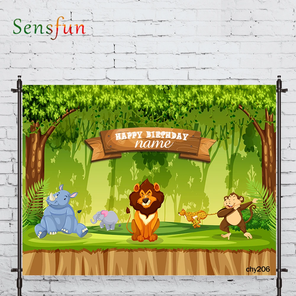 LEVOO Background For Photo Studio Zoo Lion Monkey Forest Birthday Photocall Photobooth Decor Studio Custom Shoot Prop