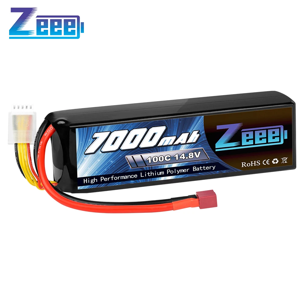 

Zeee 3/4S FPV Drone Lipo Battery 11.1/14.8V 100C 7000mAh Softcase with T Plug for RC Car X-Maxx Airplane Racing Hobby Parts