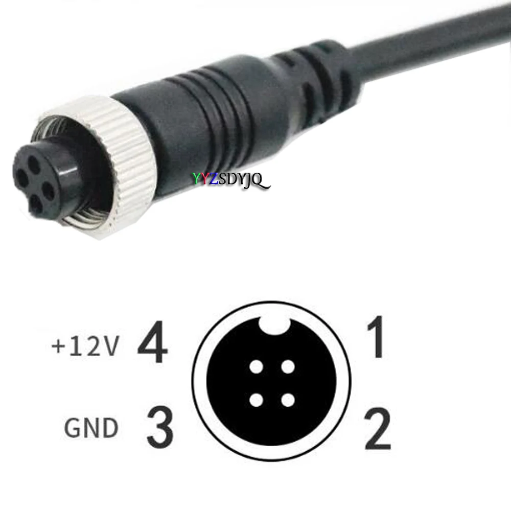 MDVR Camera Accessories Car monitoring aviation female  cable Connector AV DC BNC Audio Video Cable output 4 pin video line