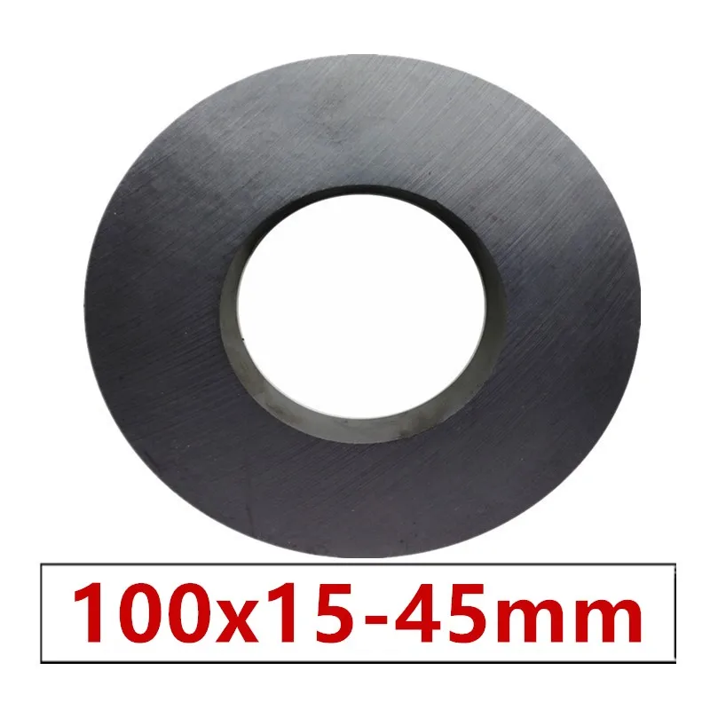 

1pcs Ring Ferrite Magnet 100x15 mm Hole 45mm Permanent magnet 100mm x 15mm Black Round Speaker ceramic magnet 100*15 100-45x15mm