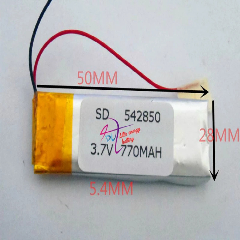 best battery brand Free shipping 3.7V,770mAH,[542850] PLIB; polymer lithium ion / Li-ion  for dvr,GPS,mp3,mp4,cell phone,