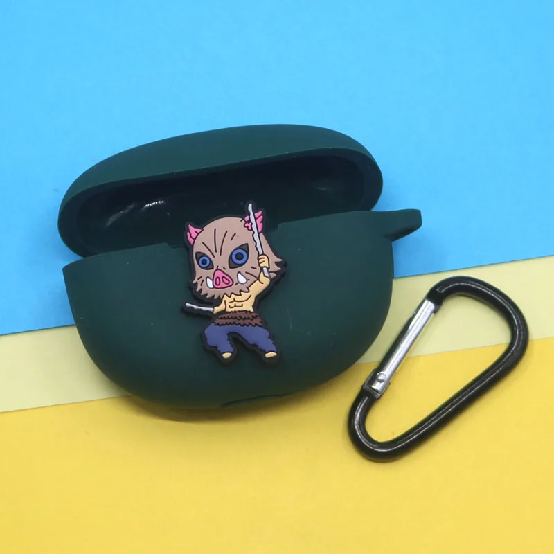 น่ารักการ์ตูน Demon Slayer หูฟังซิลิโคนสำหรับ Huawei Freebuds 4i ชุดหูฟัง Protector Shell อุปกรณ์เสริม Hook