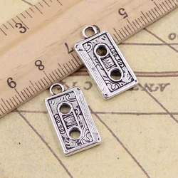 20pcs Charms Retro 80's Cassette Tape 23x12mm Tibetan Silver Color Pendants Antique Jewelry Making DIY Handmade Craft