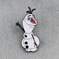 YQ260 Movie Frozen Snowman Olaf Pin Cartoon Badge Cute Brooch for Jeans Scarf Tops Lapel Pin Icons Jewelry Friends Kid Best Gift