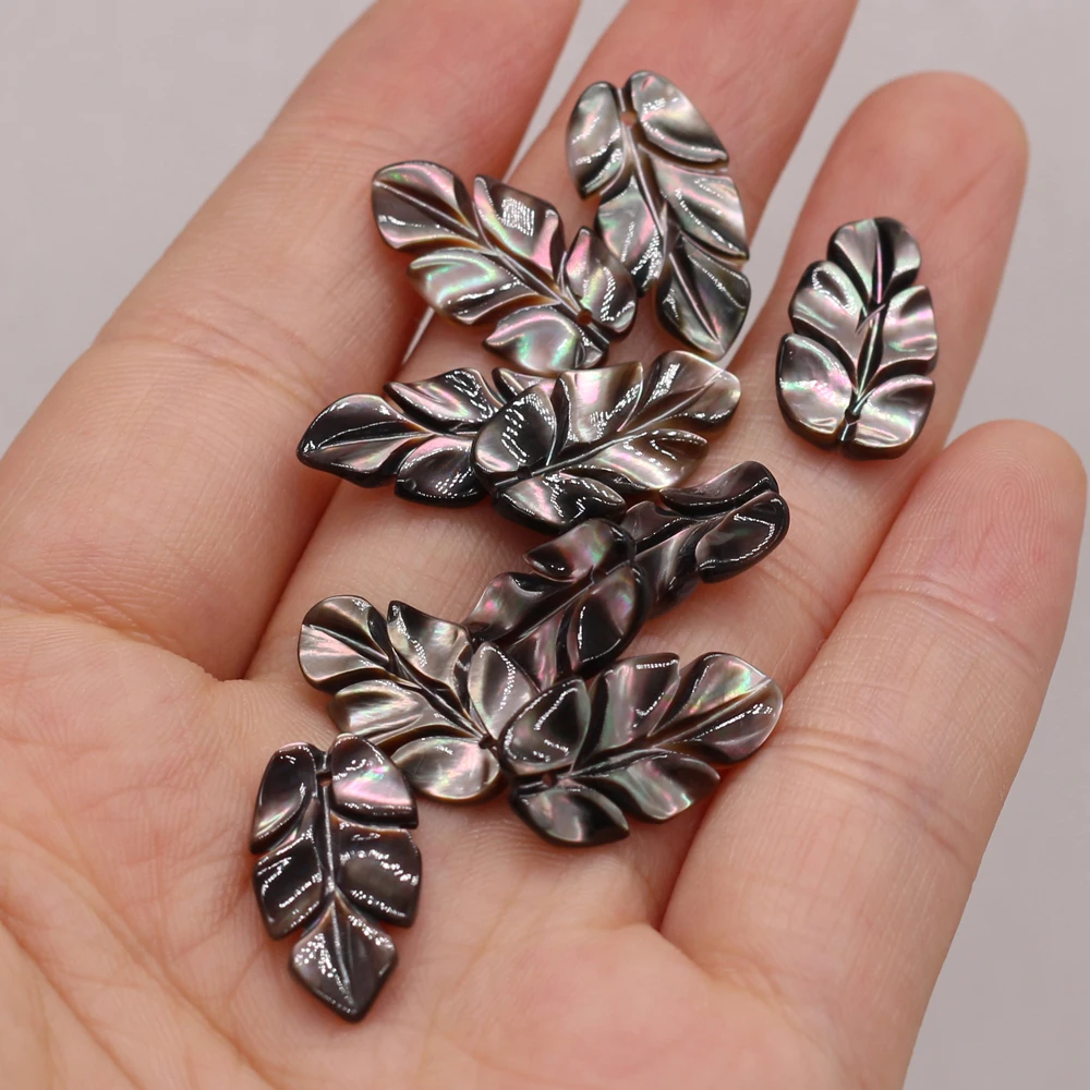 Natural Abalone Shell Beads Pendant Leaf-shaped Mother of Pearl Shell Charms for DIY Necklace Earring Jewelry Making Accessories view 5