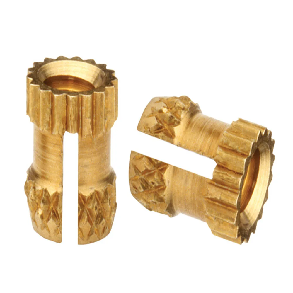 PKB-256/440/632/832/032/0420 Inserti Copper Nut Brass Insert Press-in Threaded Inserts Straight Knurl Plain Knurled Nuts Inserto