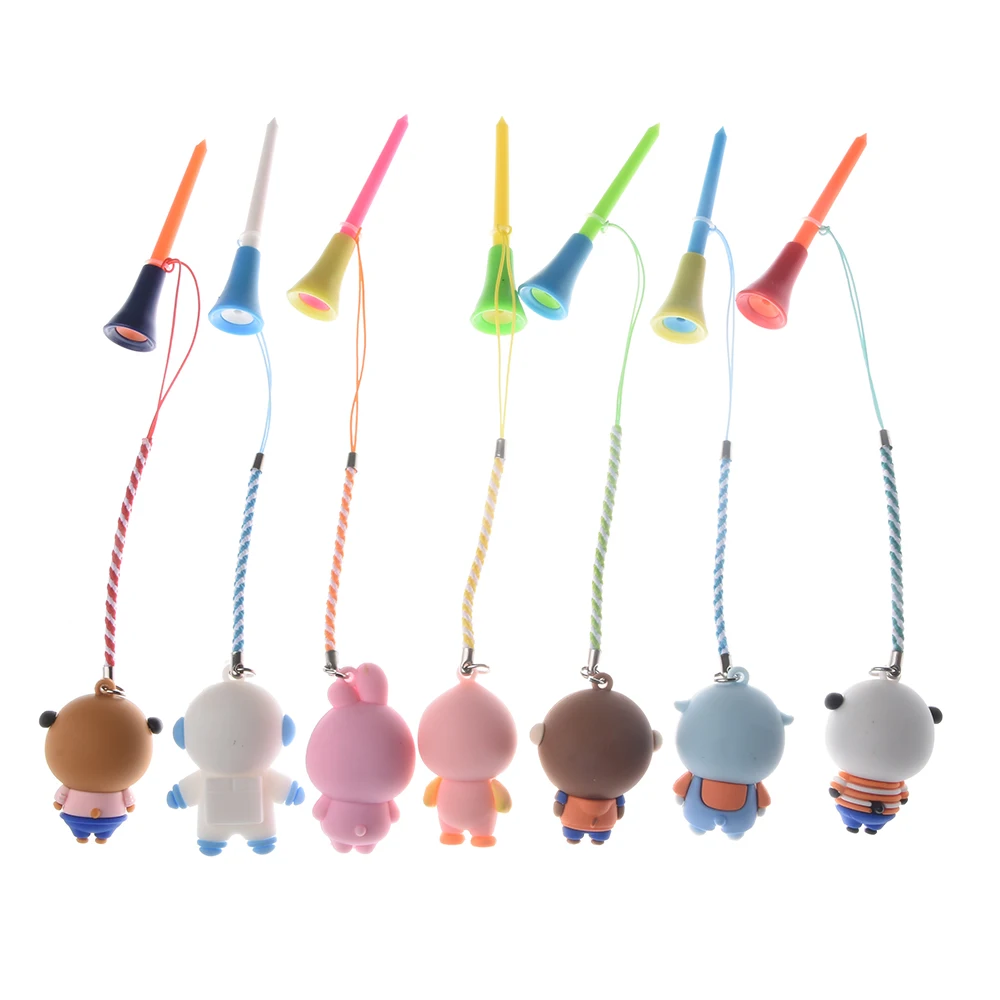 5Pcs Golf Gummi Tee Mit PVC Cartoon-Muster Golf Ball Halter Mit Handgemachte Seil Verhindern Verlust Golf Zubehör Golf geschenk – Detail 7