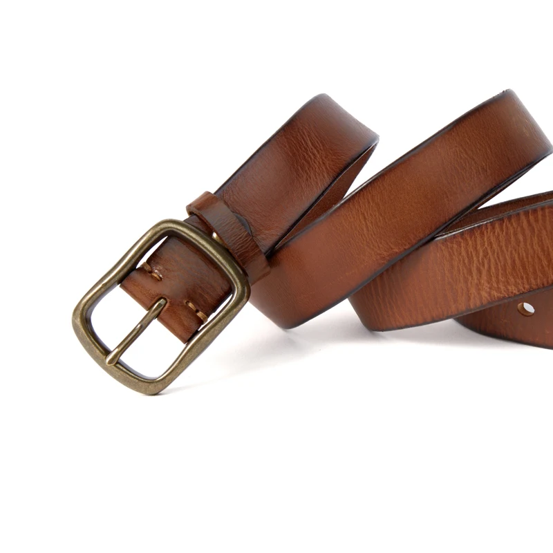 MEDYLA – ceinture souple en cuir de vache pour homme, accessoire de luxe, fait à la main, avec boucle en cuivre, rétro et assorti, pour Jeans, style décontracté, 21404