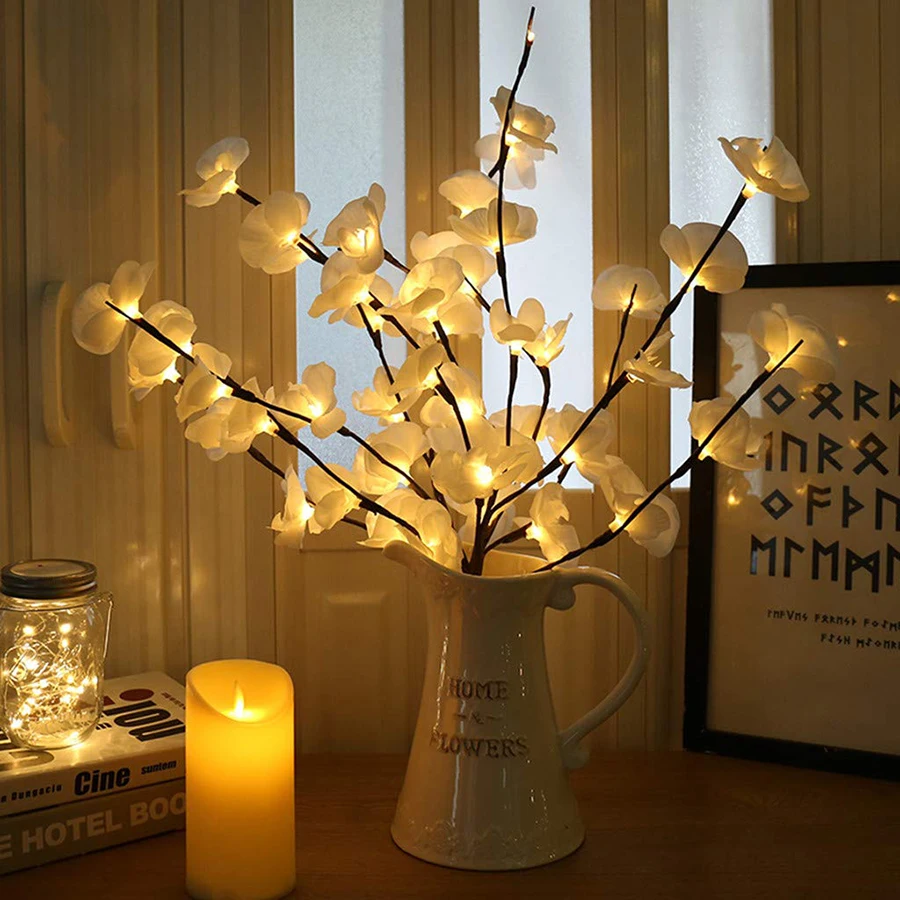 Warm White LED Christmas Decorations Simulation Tree Branch Lights String for Vase Filler Home Wedding Party New Year\'s Decor