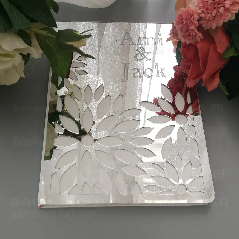 

Guest Book Wedding Personalized Custom Mirror Signature Decor Customized Names Date Gifts For Guests Engrave Carve Blank G006