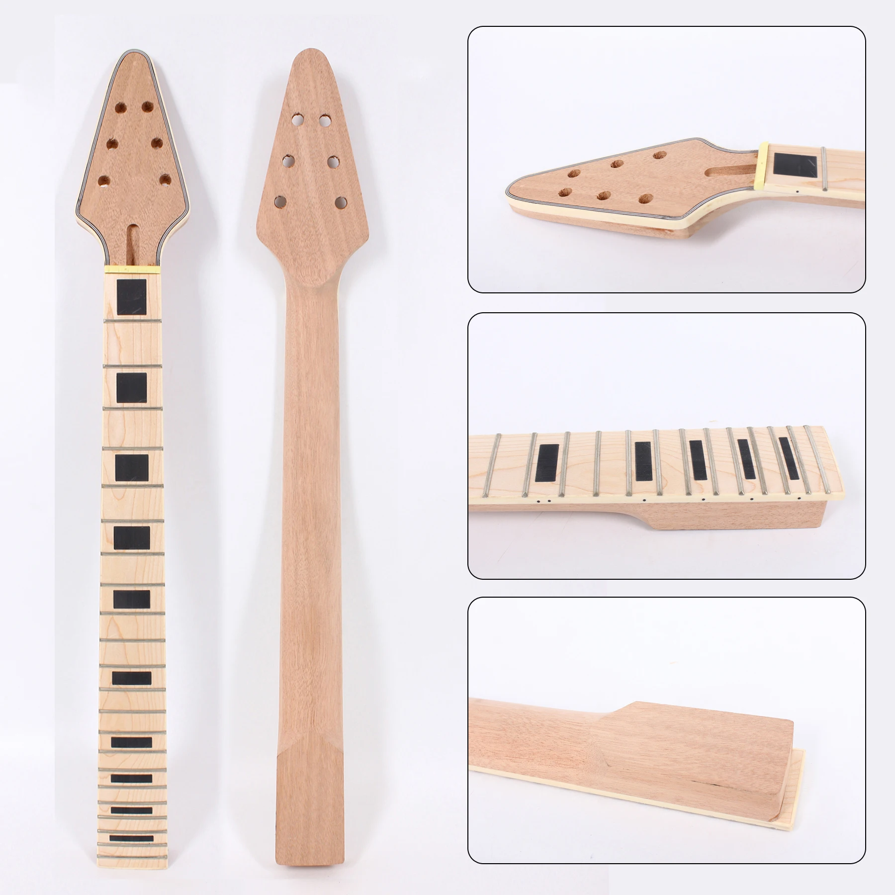 

L4 24.75 Inch 628 mm 22Fret Electric Guitar Neck Unfinished Mahogany Make and MAPLE FIngerboard