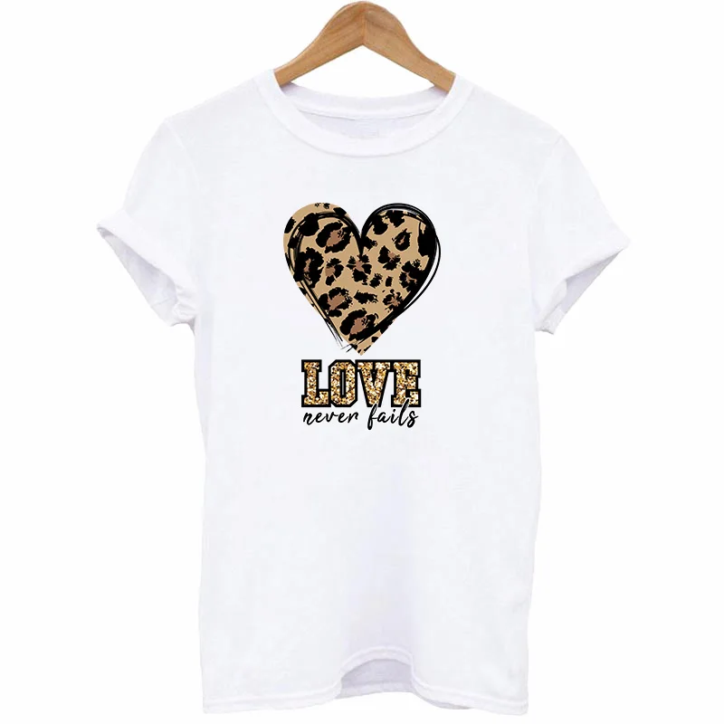 Leopard Love Iron On Patch On Clothing DIY Washable Girl T-Shirt Hoodies Thermal Stickers Love Never Fails Patch Appliqued Decor