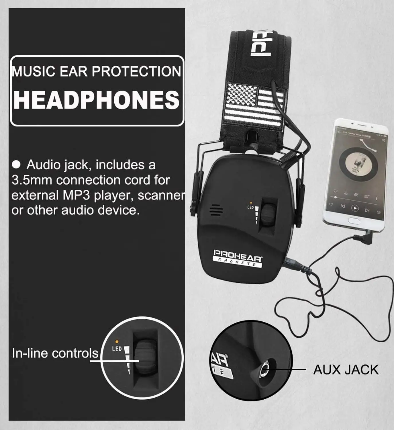 Top Tactical Hunting Earmuffs, Proteção Auditiva Tiro Eletrônico, Fone De Ouvido Protetor Para Caça, Amplificação De Som, NRR22db