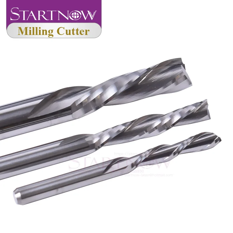 Startnow 5Pcs Mill Cutter Bit AAA Down Cut Two Flute Left Spiral Bits Carbide Tungsten CNC Router Bits End Milling Parts