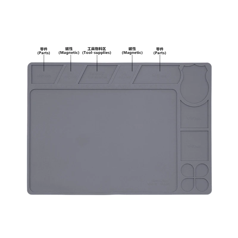 Silicone Magnetic Repair Mat Heat Resistant Anti-Static Work Pad for Soldering, Electronics Repair PCB Welding