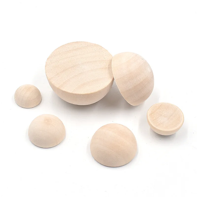 

5Pcs/bag Wood Beads DIY 15-50Mm Half Ball Scattered Girl Home Sewing Creativity Handicraft Toys Unfinished Jewelry Accessories