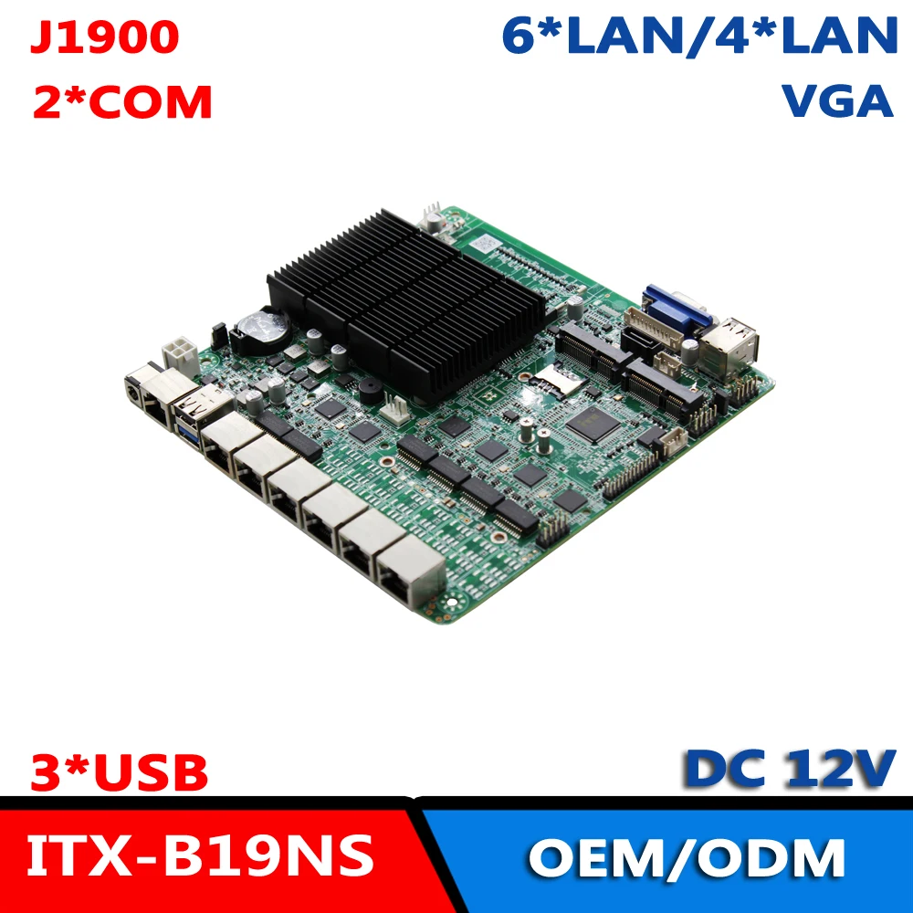 

J1900 6/4 LAN Router Motherboard Pfsense Six Ethernet Ports ITX Firewall Mainboard