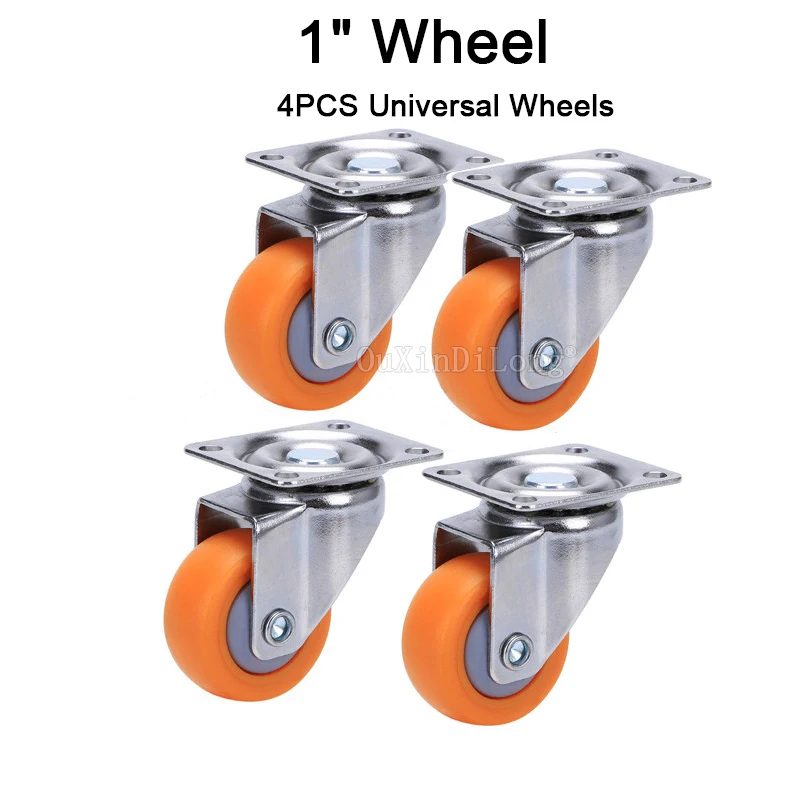 

Brand New 4PCS 1Inches Mini Wheels Castors Nylon Super Mute Trolley Furniture Casters DIY Parts Max Loading 45KG