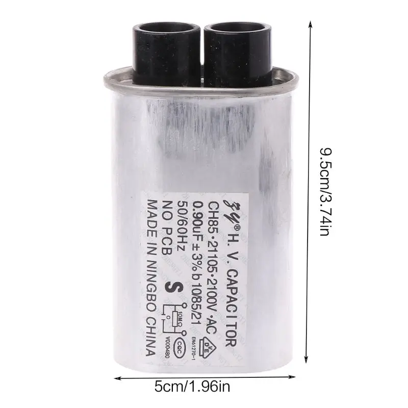 2021 New AC 2100V Microwave Oven High Voltage HV Capacitor 0.90μF Replacement Universal