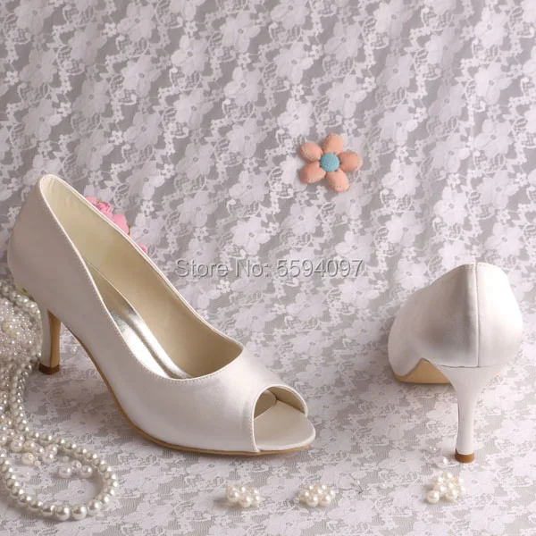Venus lure Customized 23 Colors Ivory White Stiletto Heels Peep Toe Women Bridal Shoes Size 9